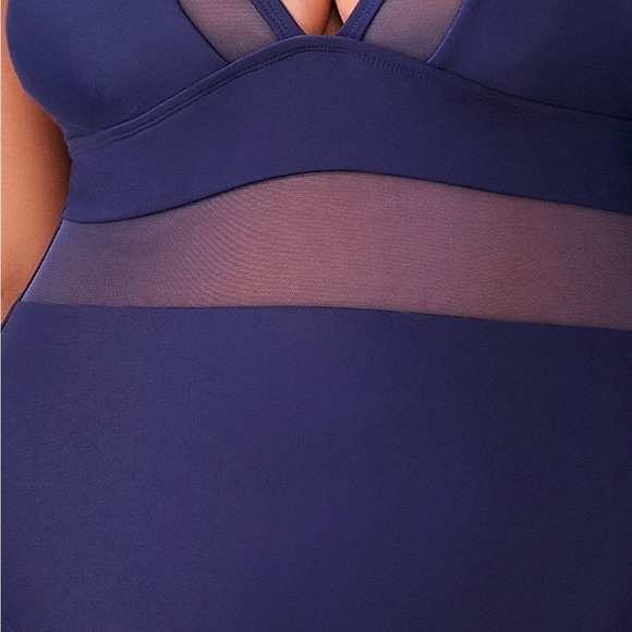 Summer Dreaming Plunge Mesh Plus Size One Piece Swimsuit - Picture 3 of 4